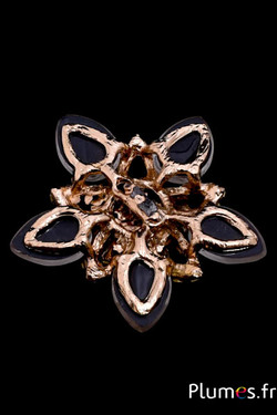 Applique strass fleur - Ø 6 cm - argenté-cristal